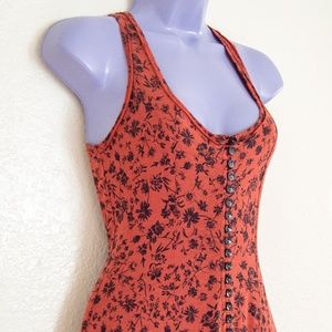 Free People Rust Floral Maxi, Extra Small